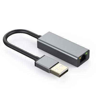 China Aluminum alloy laptop USB2.0 To RJ45 20cm USB Hub Adapter for sale