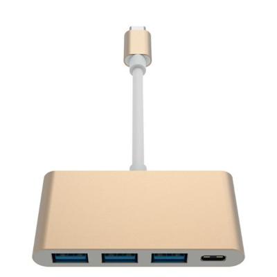 China Tinned Copper 3A 5Ggbs TYPE C TO USB 3.1 PD+3*USB3.0 USB Hub Adapter for sale