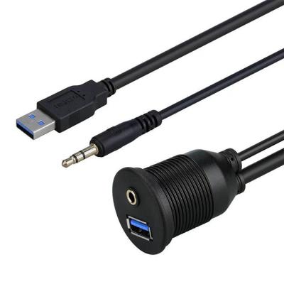 China 1m 2m USB3.0 AM AF+DC3.5 Audio cable For Motorcycle Dashboard for sale