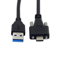 China tipo C de los 2m al cable de datos del USB 3,0 con el panel doble de la cerradura de la fijación del tornillo en venta