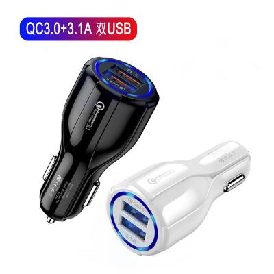 China QC3.0 Fast Charge 3.1A Dual USB Car Mobile Phone Charger for sale