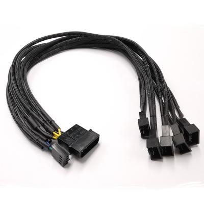 China 1male To 5female 4 Pin Fan Extension Cable For Computer Heat Sink for sale