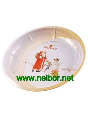 China round metal tin serving tray metal platter for sale