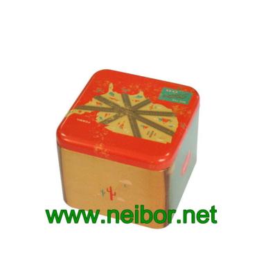China Square watch tin case tin box for Fossil brand with smooth corners for sale