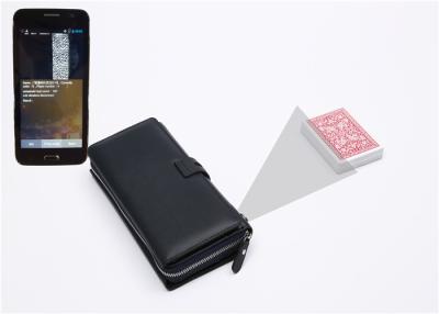 China Zipper Leather Wallet  Poker Camera For Scanning Invisible Barcodes Marked Cards for sale
