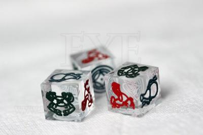 China 12mm / 14mm / 16mm Gamble Casino Game Dice With Animal Print for sale