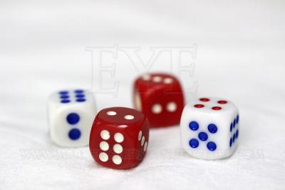 China Red / White Mercury Dice Cheating Device , Magic Trick Casino Craps Dice for sale