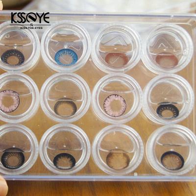China KSSEYE Clear plastic Contact Lens Storage Box holder 12 Cells for sale