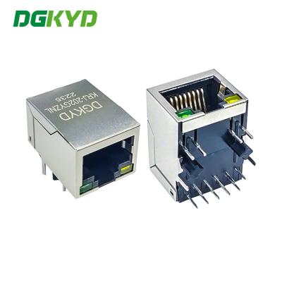 China Latch Down EMI Transformer cat6 rj45 connector, G/G LE, 21mm length for sale