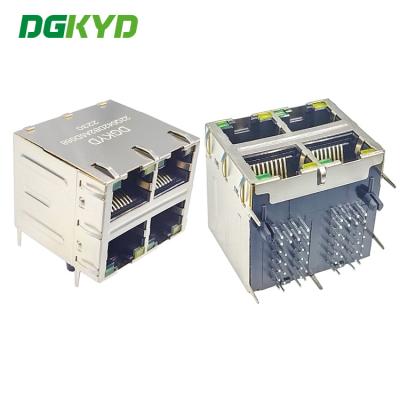 China DGKYD22Q042DB2A5D068 RJ45 Gigabit Network Connector With Light Shield 10PIN for sale