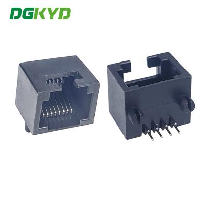 China DGKYD53241188IWA1DY1006 Single Port Black RJ45 Network Connector All Plastic for sale