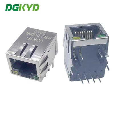 China 8 pins 10 / 100 BASE-T RJ45 Connector with Transformer, Ethernet Communication jack for sale