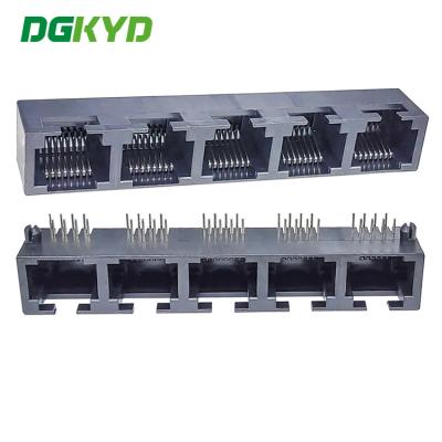 China DGKYD53241588IWA1DY1052 RJ45 1X5 Multi Port Black Full Plastic Without Light 8P8C for sale
