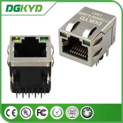 China DGKYD211Q066FA1A5 1000M industrial rj45 connector with led , 1 Port for sale