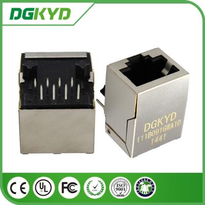China Ethernet Cat6 rj45 Female Jack Shielded Connectors with Vertical magnetics for sale