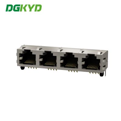 China RJ45 Modular Block Interface Cat6 PCB Jack Ethernet RJ45 Female Connector DGKYD561488HWA1DY1022 for sale