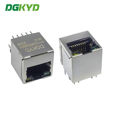 China DGKYD511Q565AB2A8D2 180° Vertical Rj45 Connecto Cat5e Ethernet Jack Cat 6 Lan Rj-45 Port Magjack Socket Networking à venda