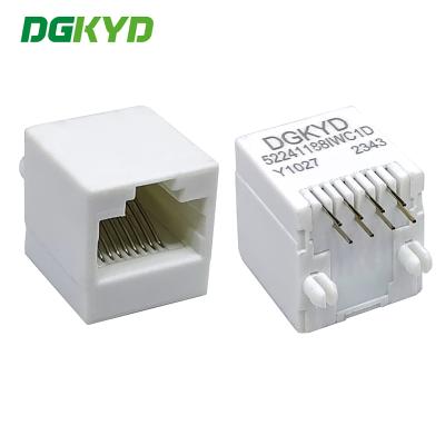 China DGKYD52241188IWC1DY1027 8P8C RJ45 Connector Network Port Socket Vertical RJ45 All Plastic White for sale