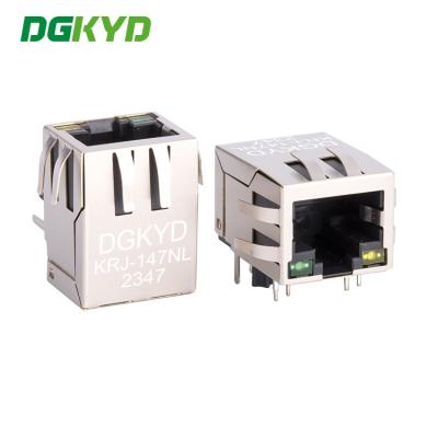 China KRJ-147NL 100M RJ45 Network Connector With Light And Shielded Network Port Socket for sale