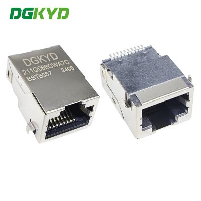 China DGKYD211Q066GWA7CBST6057 RJ45 1000base Integrated Connector Patch Network Interface Ethernet Filtering Without Light SMT for sale
