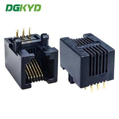 China DGKYD53211166IWA1DY4 RJ11 interface 6P6C connector plastic light free direct insertion 90 degree socket 6U for sale