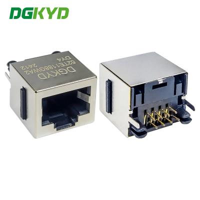 China DGKYD52TE1188GWA2DY4 RJ45 connector 52T 8P8C with ear shielded interface modular vertical socket for sale