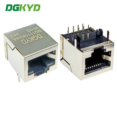 China RJ45 Connector 1X1 10P8C With Shielded Communication Interface DGKYD5621118GWA2D1Y3 for sale
