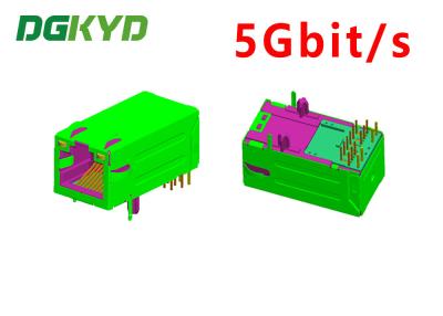 中国 5Gbit/s RJ45の磁気学のジャッキのイーサネット産業コネクター33MM GY/GY 販売のため
