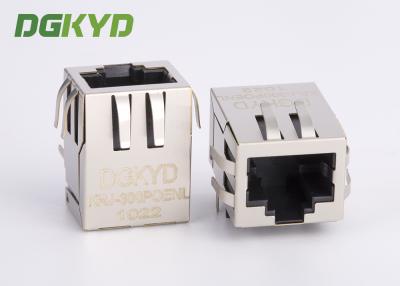 China Single Port 10/100 BASE-T female Connector RJ45 with Integrated Magnetics, POE for sale