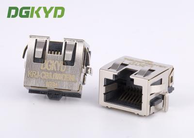 China Sinking Board Shielded RJ45 Jack Single Port With EMI Fingers , Low Profile for sale