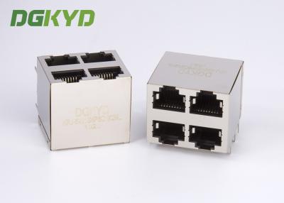 China KRJ-5921S8P8C2X2NL Shielded Ethernet Rj45 Jack Stack Mj Assy 8pos 2x2 Cat5 for sale