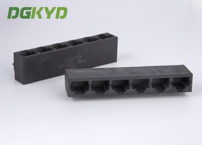China Factory price black plastic housing 6 port rj45 connector without transformer for sale