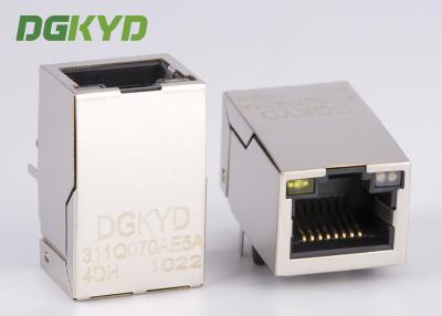 China Ethernet Magnetic socket RJ45 with Transformer 1000 BASE-TX 10P8C tab up OEM/ODM for sale