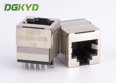 China 180 degree top insertion CAT6 10 pins 10 contacts RJ45 Shielded Connector for sale