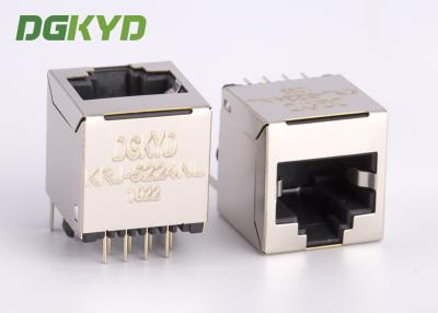 China 180 degree vertical entry modular jack rj45 connector without transformer for Net Card for sale