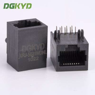China 1x1 Side Entry Tab Down RJ45 Connector Female Ethernet Socket For Network Switch for sale