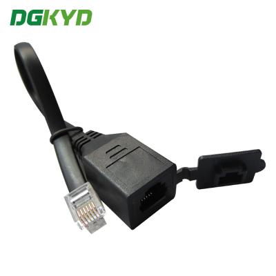 China Zócalo femenino modificado para requisitos particulares 6p6c/8p8c al cable del remiendo de Ethernet del enchufe de teléfono con el tapón antipolvo en venta