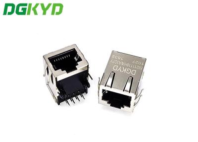 China DGKYD59211118HWA3D7Y1027 10 Pins Single Port  TAB UP RJ45 Modular Connector With PA46 Housing for sale