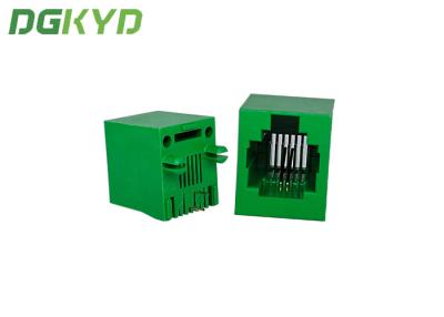 China DGKYD52221162IWJ1DY7057 Rectangle Green PBT RJ12 Single Ports 2 Pin Connector Jack for sale