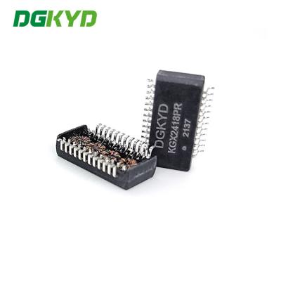 China DGKYD KGX2418PR 4 Cores 24 Pins SMD Network Shielded Ethernet Transformer Modules for sale