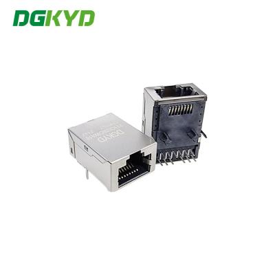 China Single Port 8P12C 6U RJ45 Ethernet PCB Connector Non Light Shielding for sale