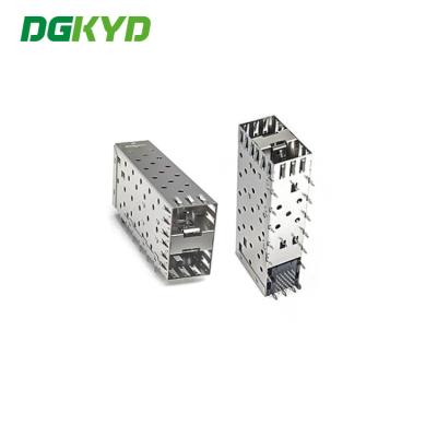 China DGKYD21SFP1N3A00200B022 2*1 Cage Thickness 0.25mm RJ45 SFP Connector 15U Phosphor Bronze for sale