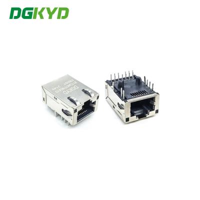 China 24.13mm Rj45 Connector Port Gigabit Ethernet Filter With Light Shrapnel for sale