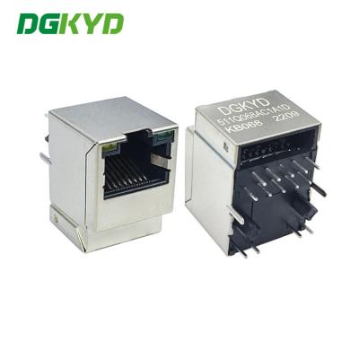 China 30U 180 Degree RJ45 Modular Jack 10P8C With Notch Connector for sale