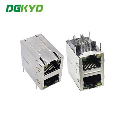 China DGKYD21Q042DB1A4D068 Multi-Port Connector 2X1 Modular Socket Gigabit Filter RJ45 Interface 6U for sale