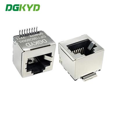China SMT Single Port RJ45 Connector 180 Degree Without LED RJ45 Connector Modular Jack 8P8C DGKYD52F1188GWWA5SB4 for sale