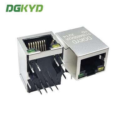China DGKYD111B485BA2A1D Fast Ethernet Connector Single Port 8P8C RJ45 Magnetic Jack Network Connector With LED for sale