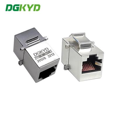 China 8P8C Has Card Groove CAT.3 With Shielding Modular RJ45 To RJ45 Coupler Shielding Straight Through Module for sale