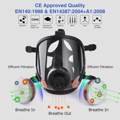 China ABS Frame GB2890 EN140 Chemical Cartridge Respirator For Spraying Pesticides Anti Fog Impact Anti UV for sale