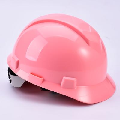 China Pink Construction Worker Helmet ANSI 6 Point Workplace Safety Equipments for sale